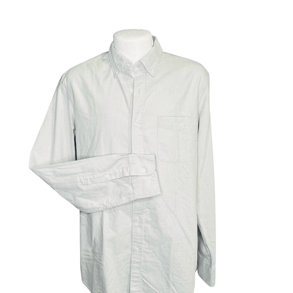 J Crew Flex Oxford Shirt Mens Large Slim Fit Button Down Heather Gray NWT H4726